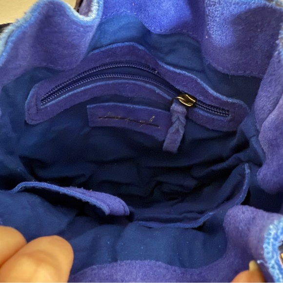 NWT Free People Blue Suede Bucket Bag - Picture 6 of 10
